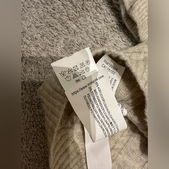 NWT MINKPINK - Sadie Knit Dress - Size Small - Cream - Picture 5 of 5